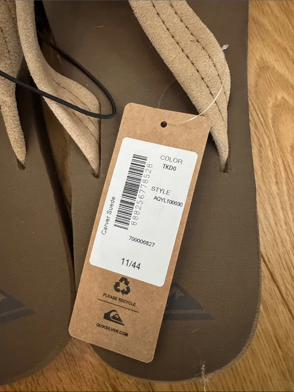 Quiksilver Taupe Footbed with Beige Strap Flip Flops